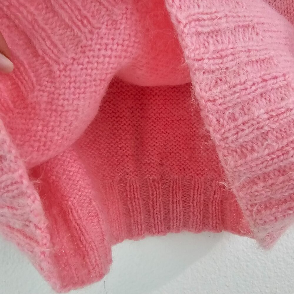 American VTG Womens Sz M Hand Knit Beaded Sweater Pullover Maple Leafs Holiday - Picture 6 of 12